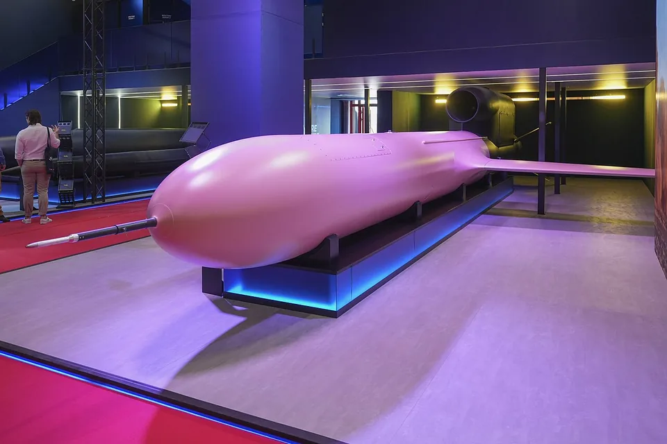 Fire Point FP-5 Flamingo cruise missile on display at MSPO 2026 in Kielce, Poland