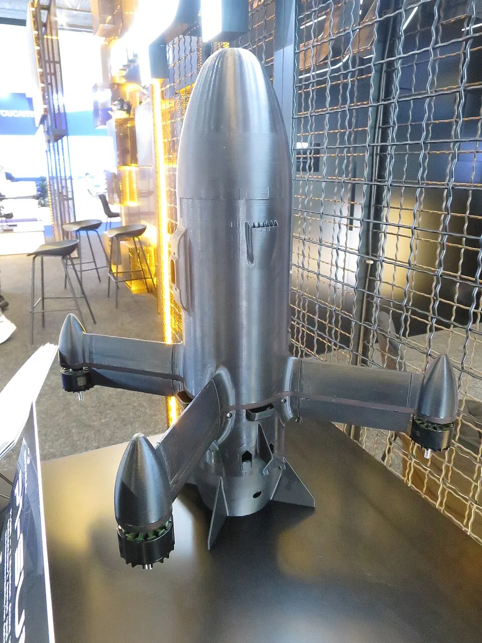 SkyFall P1-SUN interceptor drone on display at the Dubai Airshow 2025